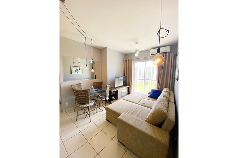Apt with 2 bedrooms near Rib Shopping. Wifi + AC