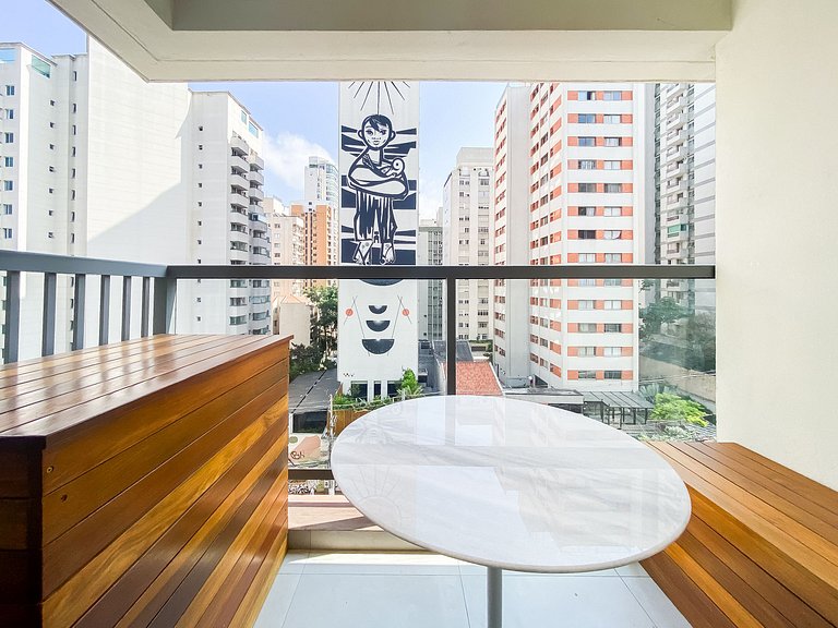 PS51_ Apto 1 dorm., completo, com vaga no Jardins