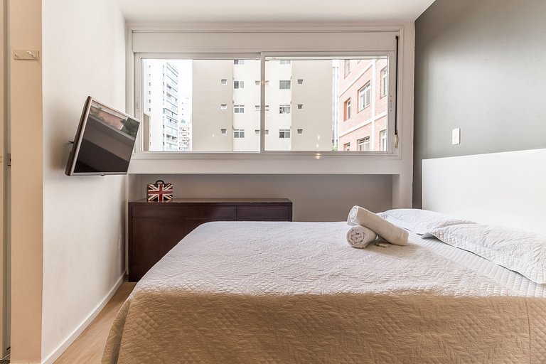 Studio moderno, novo, completo próximo Av Paulista