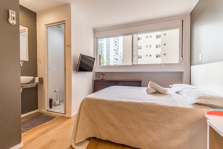 Estudio moderno, nuevo y completo cerca de Av Paulista