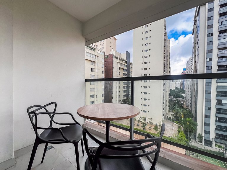 PS86_ Apto 1 dorm., completo, com vaga no Jardins
