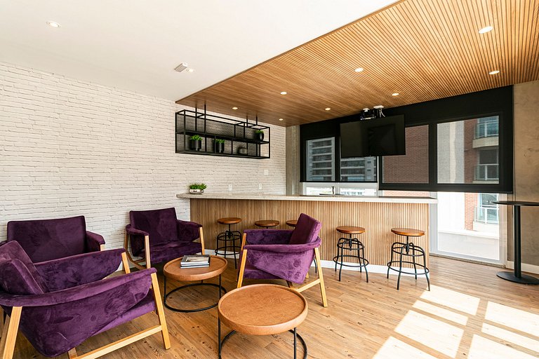 MOPA108_Studio com acessibilidade WIFI+AC+TV Smart