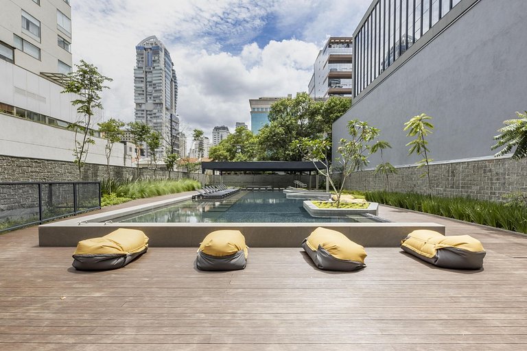 Faria Lima | Sauna, piscina e vista panorâmica