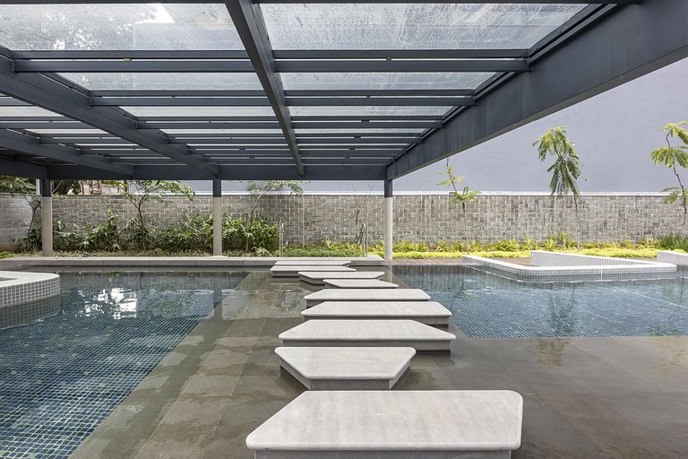 Faria Lima | Sauna, piscina e vista panorâmica