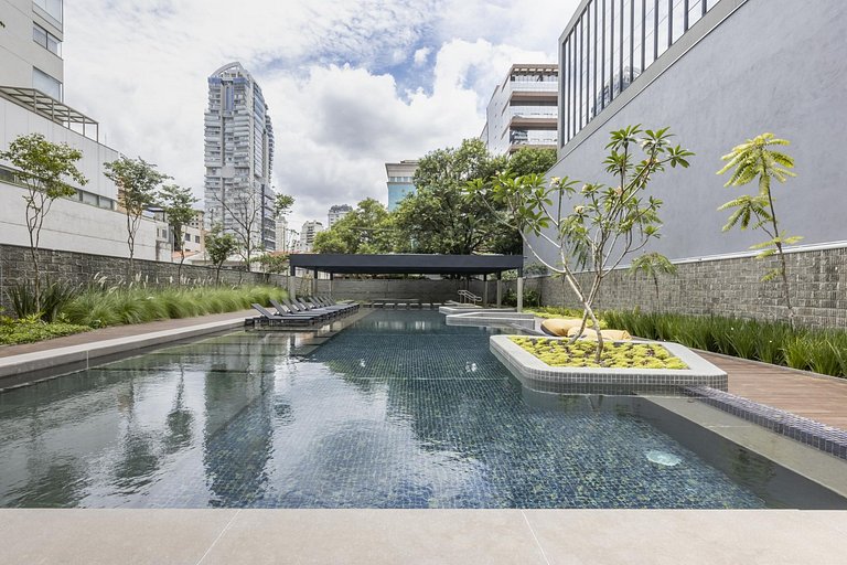 Faria Lima | Sauna, piscina e vista panorâmica