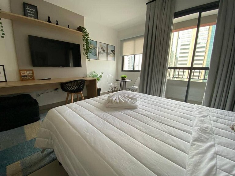 TD714_Apto moderno em Moema, com WIFI+AC+TV Smart