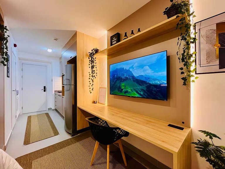 TD716_Apto novo em Moema, com WIFI+AC+TV Smart