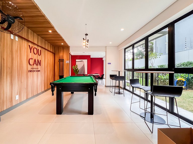 Studio moderno com vista aberta na Vila Olímpia