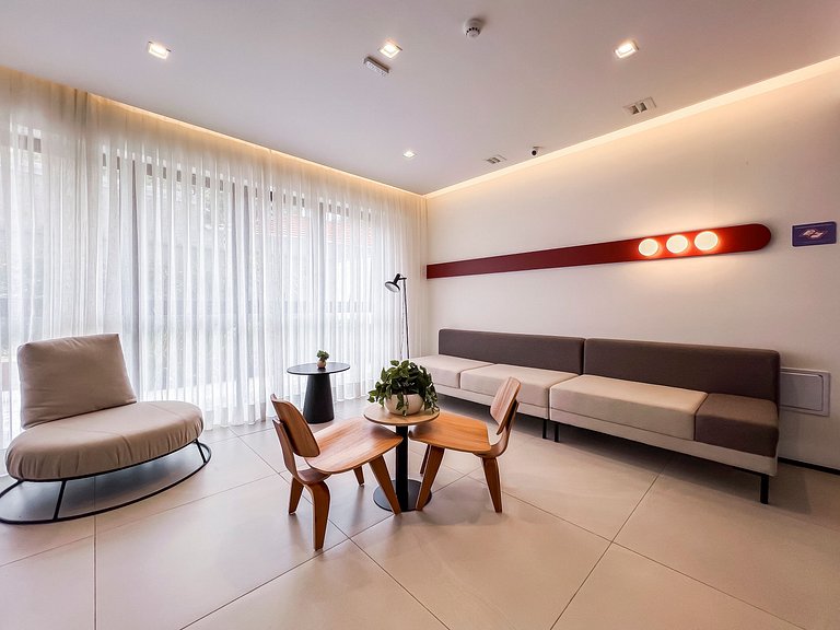 Studio moderno com vista aberta na Vila Olímpia