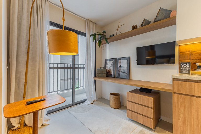 FC304_Apartamento 1 dorm, completo, em Pinheiros