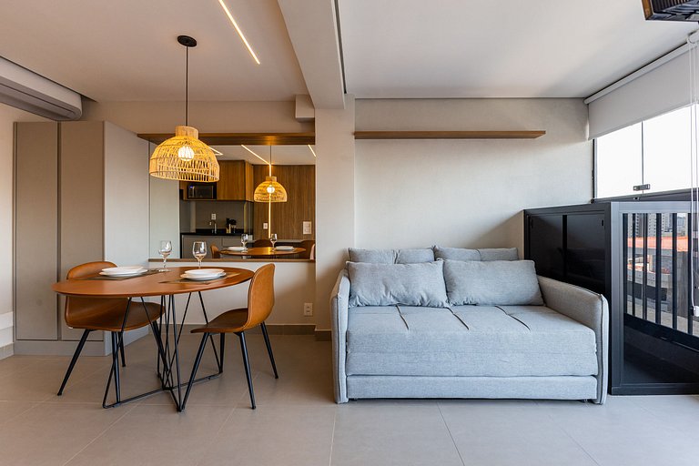 Belo studio c/ cama queen na Vila Olimpia