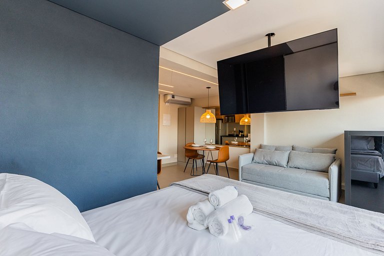 Belo studio c/ cama queen na Vila Olimpia