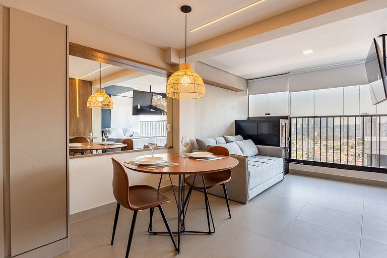 Belo studio c/ cama queen na Vila Olimpia