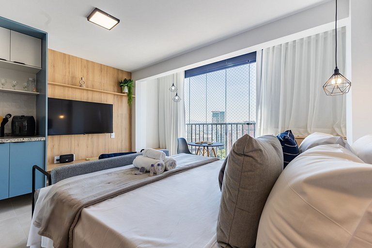 Lindo e compacto studio ao lado do Allianz Park