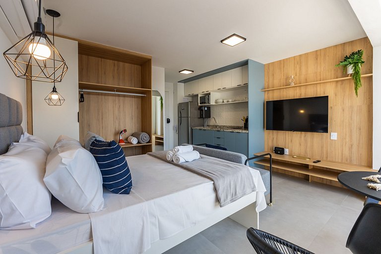 Lindo e compacto studio ao lado do Allianz Park