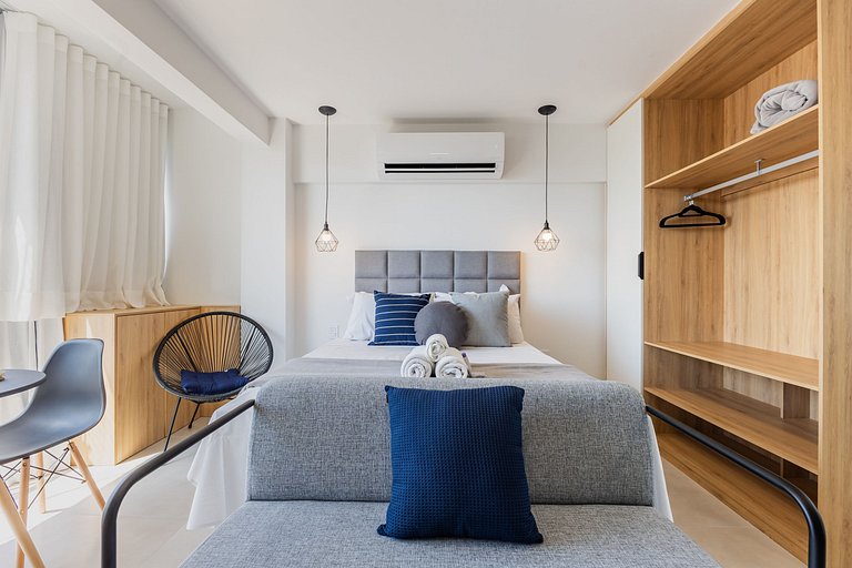 Lindo e compacto studio ao lado do Allianz Park