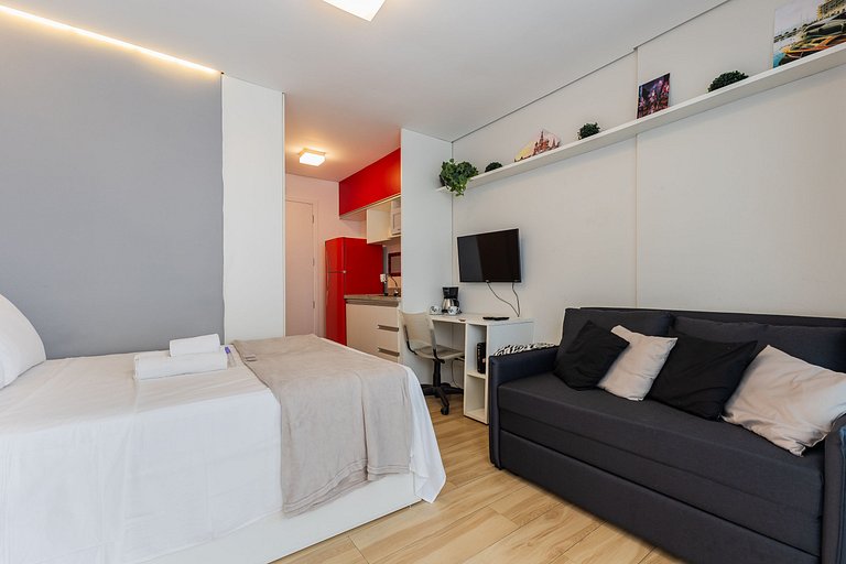 Charmoso studio C/vaga na Rua Augusta.