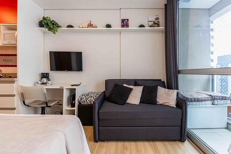 Charmoso studio C/vaga na Rua Augusta.