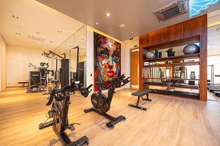 Charmoso studio com cama Queen ao lado do Allianz