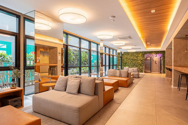 Belo studio C/ cama Queen em Moema