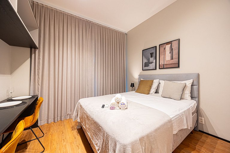 Charmoso studio com cama queen em Moema
