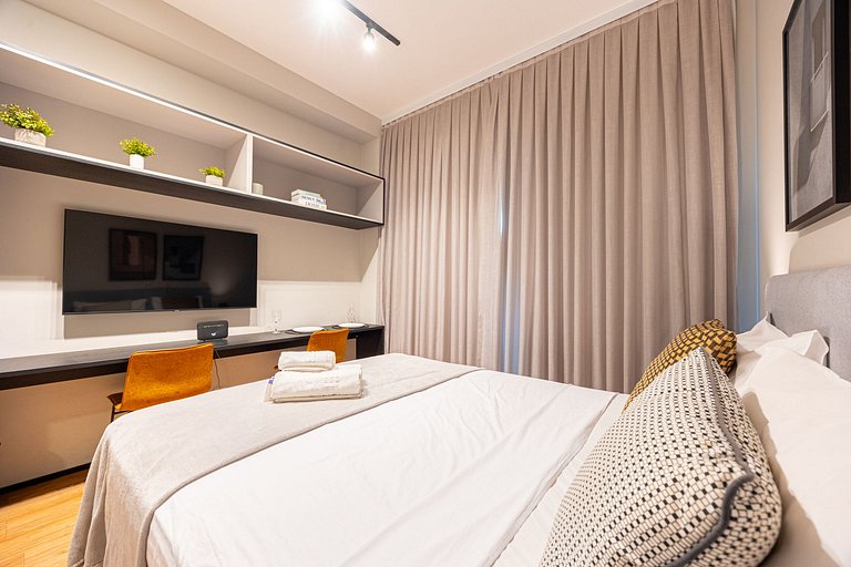 Charmoso studio com cama queen em Moema