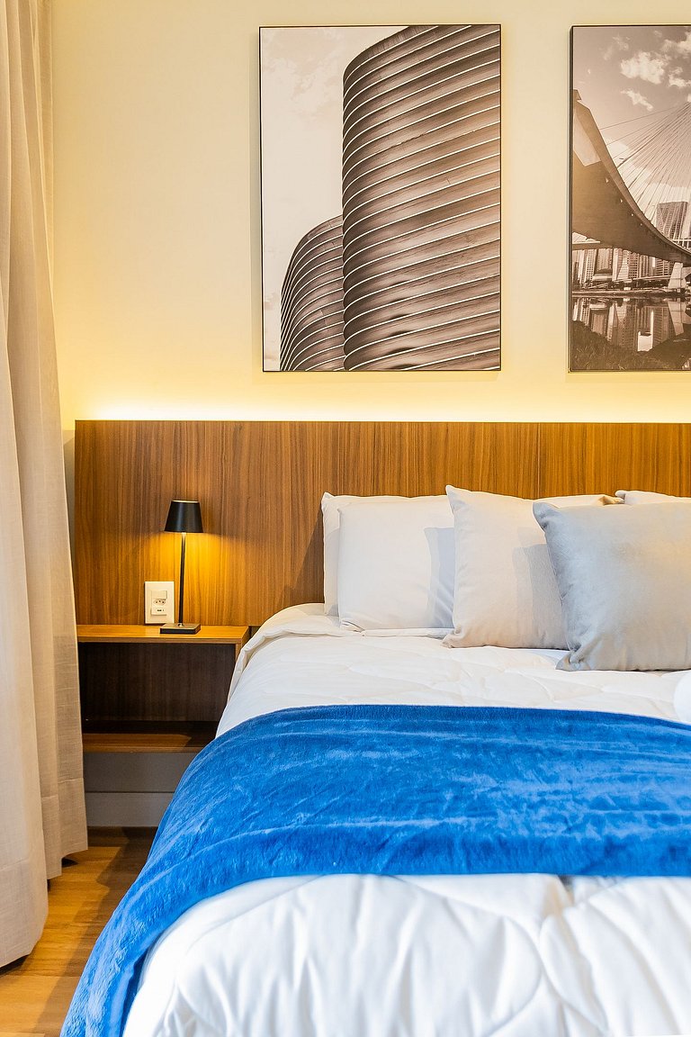 Belo studio com cama Queen na Vila Olimpia