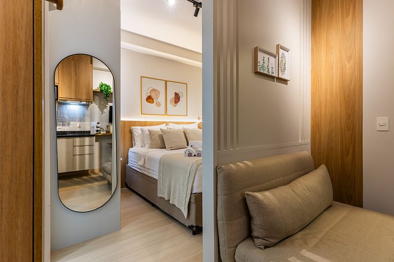 Lindo apartamento com cama Queen em Pinheiros