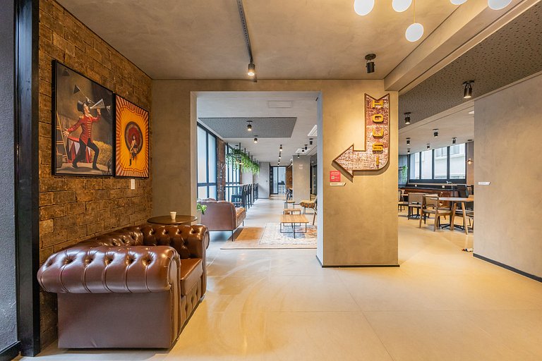 Studio compacto na Alameda Itu