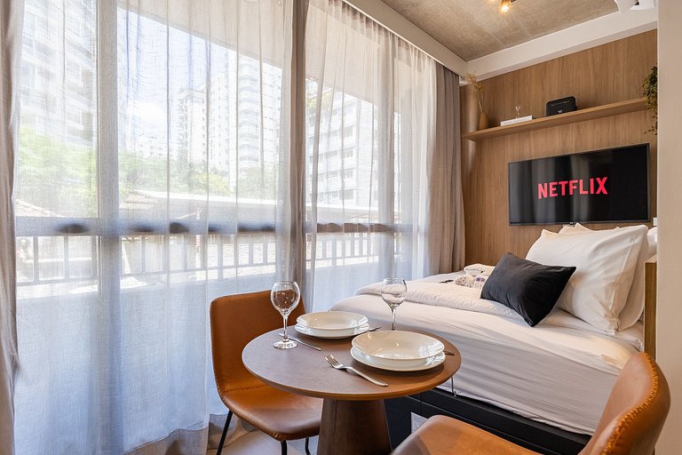 Belo studio na Alameda Itu