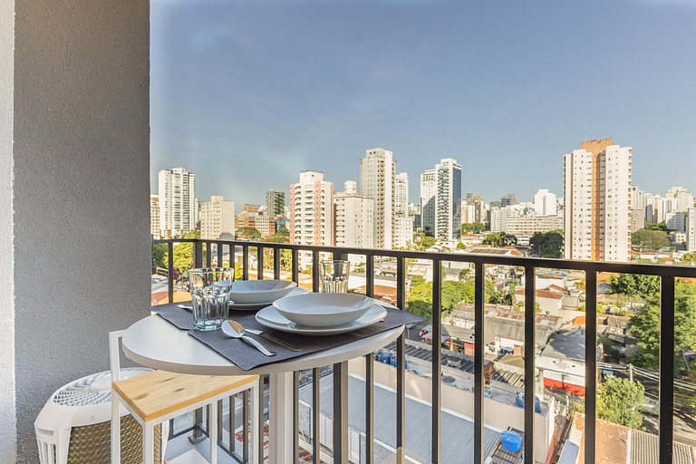 Studio moderno com vista aberta na Vila Olímpia