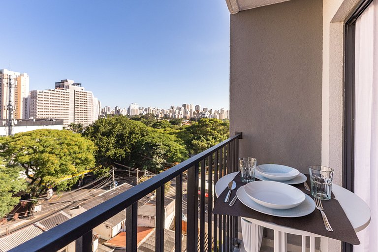 Studio moderno com vista aberta na Vila Olímpia