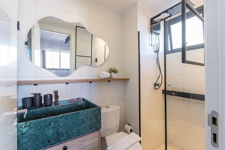 Studio moderno com vista aberta na Vila Olímpia