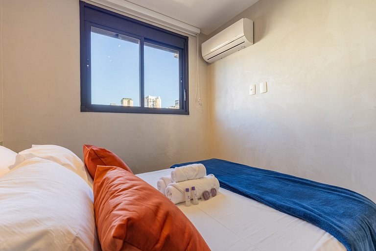 Studio moderno com vista aberta na Vila Olímpia