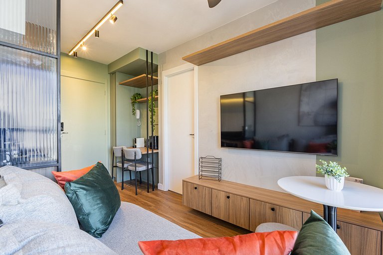 Studio moderno com vista aberta na Vila Olímpia