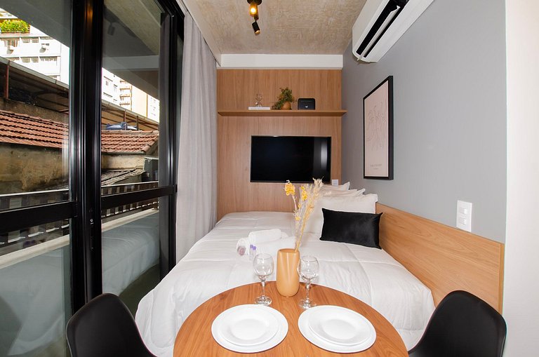 Belo studio na Alameda Itu