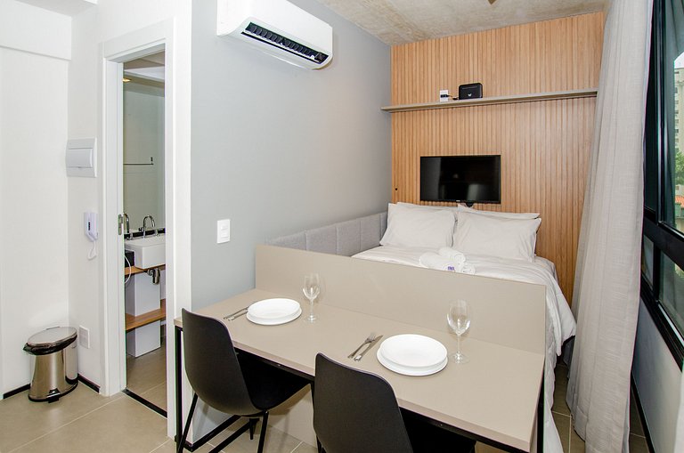 Belo studio no coração da Alameda Itu