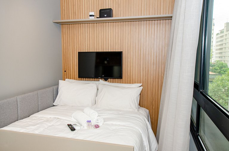 Belo studio no coração da Alameda Itu