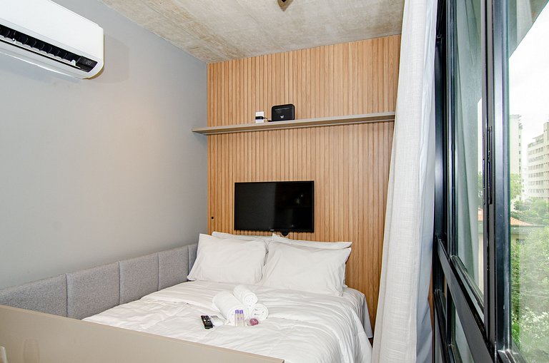 Belo studio no coração da Alameda Itu