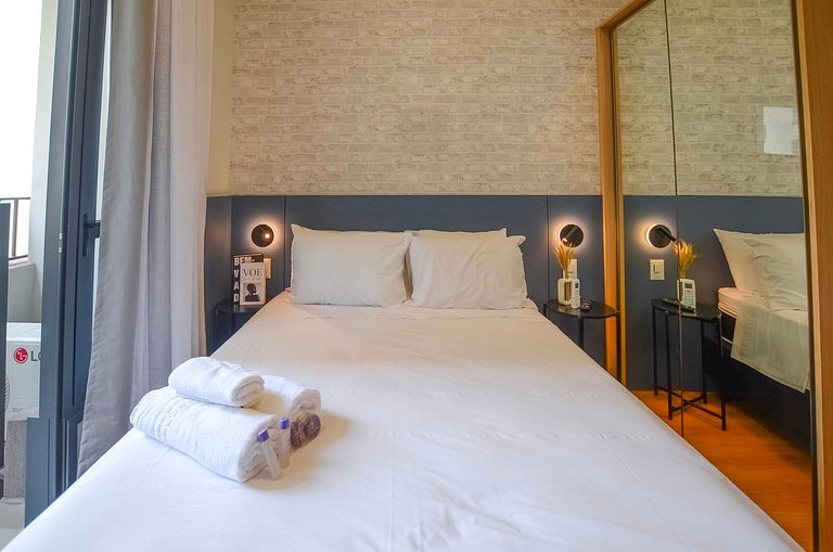 Studio com mezanino ao lado do Mackenzie