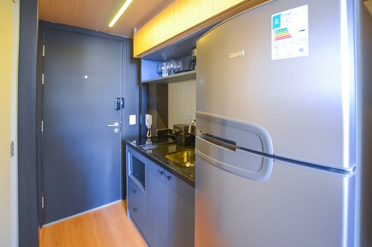 Studio com mezanino ao lado do Mackenzie