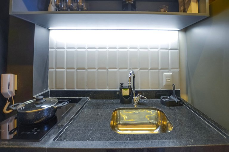 Studio com mezanino ao lado do Mackenzie