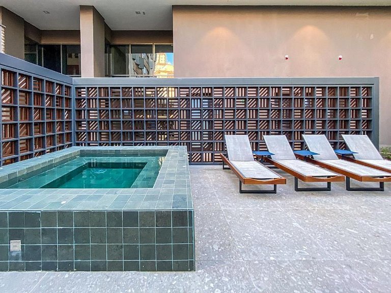 Studio com mezanino ao lado do Mackenzie