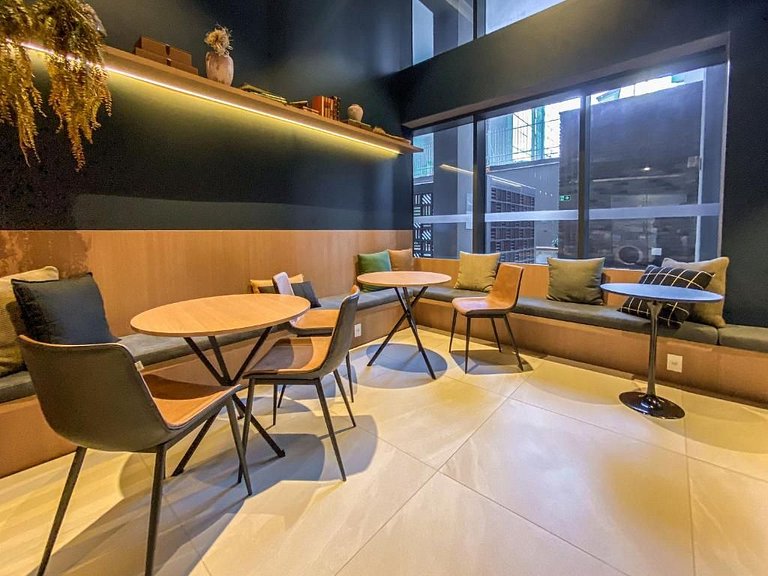 Belíssimo studio C/cama queen ao lado do Mackenzie