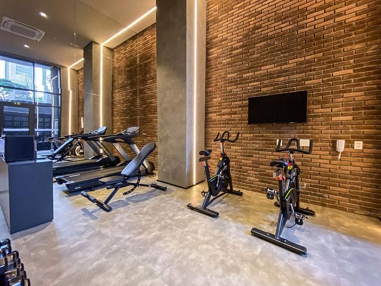 Studio com mezanino ao lado do Mackenzie