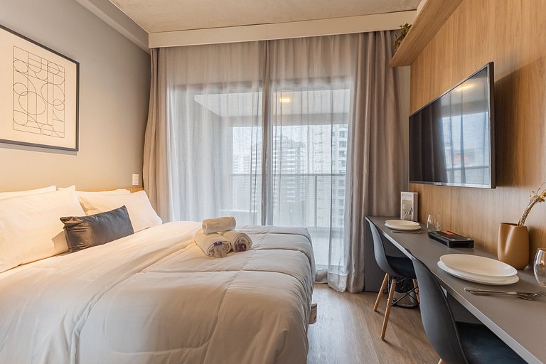 Charmoso studio C/varanda na Pompéia