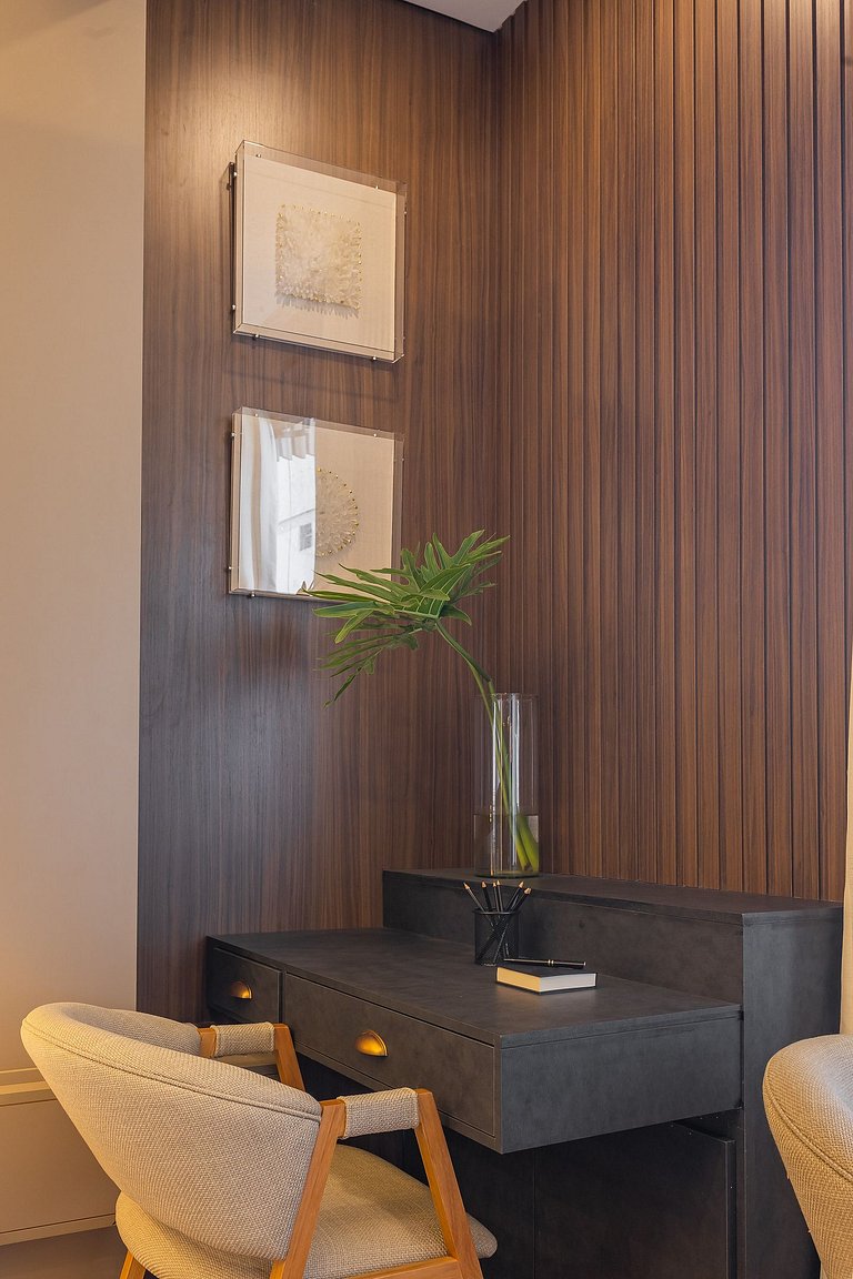 Belo flat no Jardins | Rooftop, Academia e Wi-Fi
