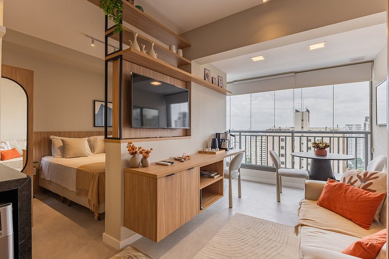 Belo studio C/varanda e piscina na Vila Mariana
