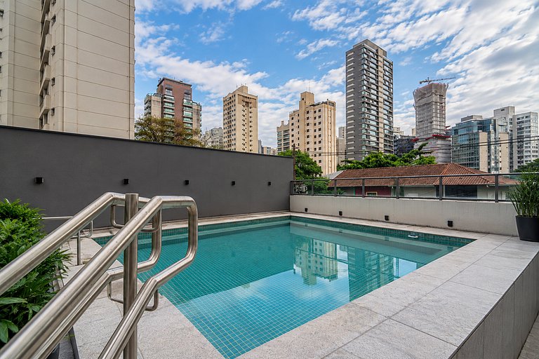 Vila Olimpia | 1Dorm | Piscina, varanda e academia