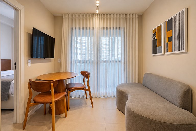 Vila Olimpia | 1Dorm | Piscina, varanda e academia